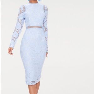 Blue floral lace dress
